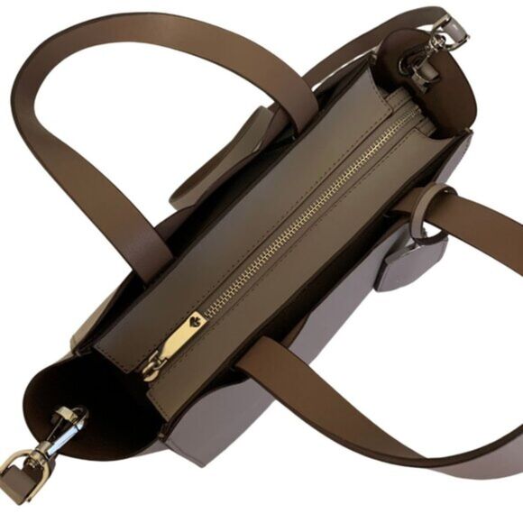 Kate Spade Mini Mina Magnolia Street Satchel Crossbody Grey Leather - Picture 4 of 11